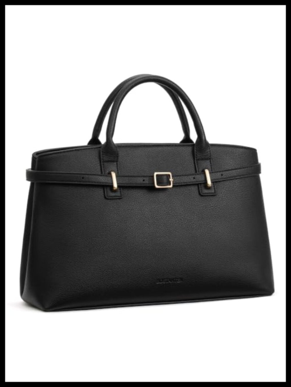 Vegan Leather Satchel Bag Structured Tote Work Purse Multi-Way Carry